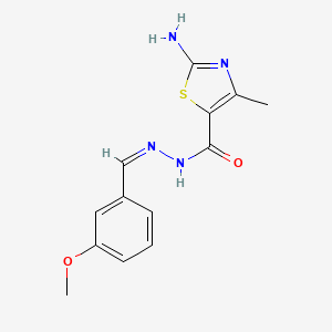 molecular formula C13H14N4O2S B7743569 2-amino-N-[(1Z)-(3-methoxyphenyl)methylidene]-4-methyl-1,3-thiazole-5-carbohydrazide 