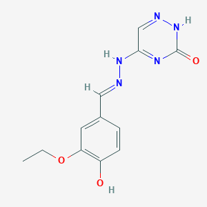 molecular formula C12H13N5O3 B7743590 3-Ethoxy-4-hydroxybenzaldehyde (3-oxo-2,3-dihydro-1,2,4-triazin-5-yl)hydrazone 