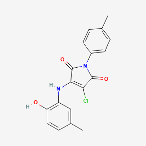 molecular formula C18H15ClN2O3 B7743621 3-Chloro-4-(2-hydroxy-5-methylanilino)-1-(4-methylphenyl)pyrrole-2,5-dione 