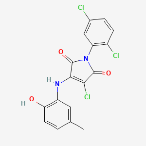 molecular formula C17H11Cl3N2O3 B7743624 3-Chloro-1-(2,5-dichlorophenyl)-4-(2-hydroxy-5-methylanilino)pyrrole-2,5-dione 