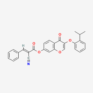 4-oxo-3-[2-(propan-2-yl)phenoxy]-4H-chromen-7-yl (2E)-2-cyano-3-phenylprop-2-enoate