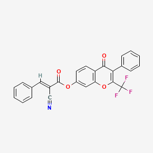 molecular formula C26H14F3NO4 B7743640 [4-oxo-3-phenyl-2-(trifluoromethyl)chromen-7-yl] (E)-2-cyano-3-phenylprop-2-enoate 
