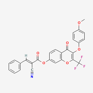 [3-(4-methoxyphenoxy)-4-oxo-2-(trifluoromethyl)chromen-7-yl] (E)-2-cyano-3-phenylprop-2-enoate