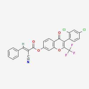 [3-(2,4-dichlorophenyl)-4-oxo-2-(trifluoromethyl)chromen-7-yl] (E)-2-cyano-3-phenylprop-2-enoate