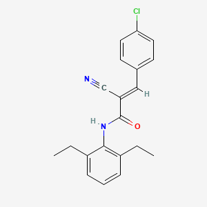 molecular formula C20H19ClN2O B7743678 (E)-3-(4-chlorophenyl)-2-cyano-N-(2,6-diethylphenyl)prop-2-enamide 