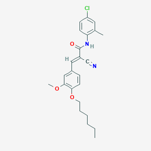 molecular formula C24H27ClN2O3 B7743682 (E)-N-(4-chloro-2-methylphenyl)-2-cyano-3-(4-hexoxy-3-methoxyphenyl)prop-2-enamide 