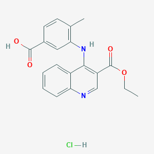 molecular formula C20H19ClN2O4 B7743711 3-[(3-Ethoxycarbonylquinolin-4-yl)amino]-4-methylbenzoic acid;hydrochloride 