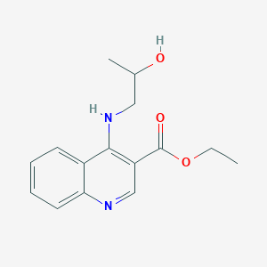 molecular formula C15H18N2O3 B7743715 4-(2-Hydroxy-propylamino)-quinoline-3-carboxylic acid ethyl ester 