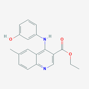 molecular formula C19H18N2O3 B7743718 Ethyl 4-[(3-hydroxyphenyl)amino]-6-methylquinoline-3-carboxylate 