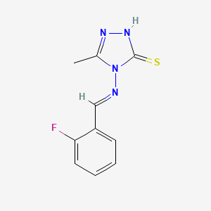 molecular formula C10H9FN4S B7743750 4-[(E)-(2-fluorophenyl)methylideneamino]-3-methyl-1H-1,2,4-triazole-5-thione 