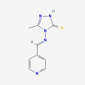 molecular formula C9H9N5S B7743757 (E)-5-methyl-4-((pyridin-4-ylmethylene)amino)-4H-1,2,4-triazole-3-thiol 