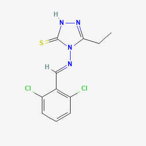 4-[(E)-(2,6-dichlorophenyl)methylideneamino]-3-ethyl-1H-1,2,4-triazole-5-thione