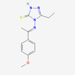 (E)-5-ethyl-4-((1-(4-methoxyphenyl)ethylidene)amino)-4H-1,2,4-triazole-3-thiol