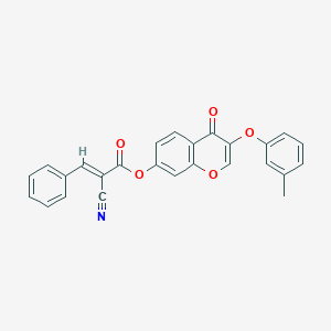 molecular formula C26H17NO5 B7743769 [3-(3-methylphenoxy)-4-oxochromen-7-yl] (E)-2-cyano-3-phenylprop-2-enoate 