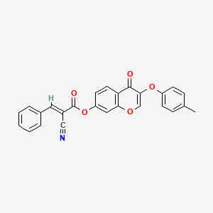 molecular formula C26H17NO5 B7743772 [3-(4-methylphenoxy)-4-oxochromen-7-yl] (E)-2-cyano-3-phenylprop-2-enoate 