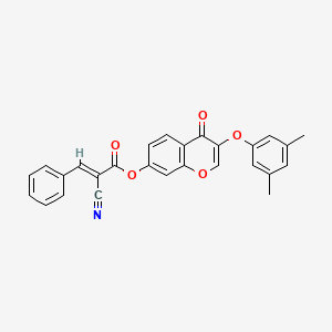 [3-(3,5-dimethylphenoxy)-4-oxochromen-7-yl] (E)-2-cyano-3-phenylprop-2-enoate