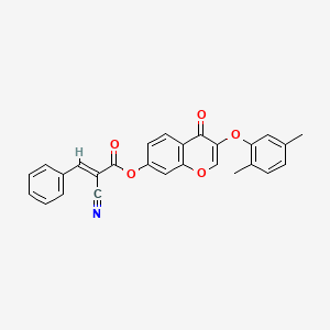 [3-(2,5-dimethylphenoxy)-4-oxochromen-7-yl] (E)-2-cyano-3-phenylprop-2-enoate