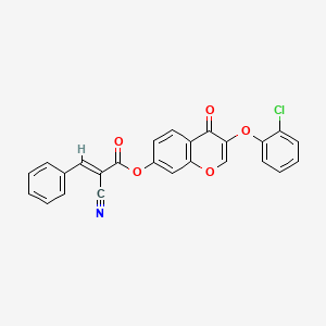 (E)-3-(2-chlorophenoxy)-4-oxo-4H-chromen-7-yl 2-cyano-3-phenylacrylate