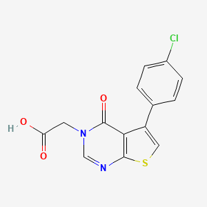 molecular formula C14H9ClN2O3S B7743802 [5-(4-chlorophenyl)-4-oxothieno[2,3-d]pyrimidin-3(4H)-yl]acetic acid 