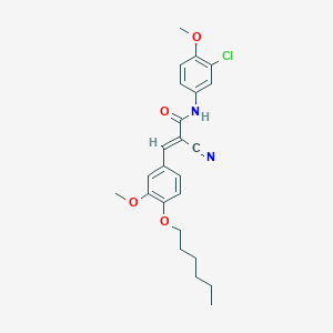 molecular formula C24H27ClN2O4 B7743831 (E)-N-(3-chloro-4-methoxyphenyl)-2-cyano-3-(4-(hexyloxy)-3-methoxyphenyl)acrylamide 