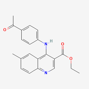 molecular formula C21H20N2O3 B7743833 Ethyl 4-[(4-acetylphenyl)amino]-6-methylquinoline-3-carboxylate 