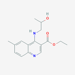 molecular formula C16H20N2O3 B7743842 Ethyl 4-[(2-hydroxypropyl)amino]-6-methylquinoline-3-carboxylate 