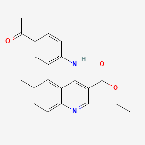 molecular formula C22H22N2O3 B7743846 Ethyl 4-[(4-acetylphenyl)amino]-6,8-dimethylquinoline-3-carboxylate 