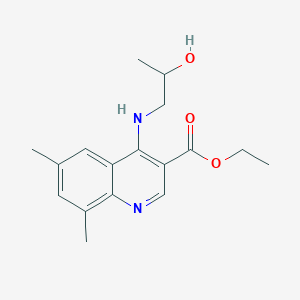 molecular formula C17H22N2O3 B7743856 4-(2-Hydroxy-propylamino)-6,8-dimethyl-quinoline-3-carboxylic acid ethyl ester 