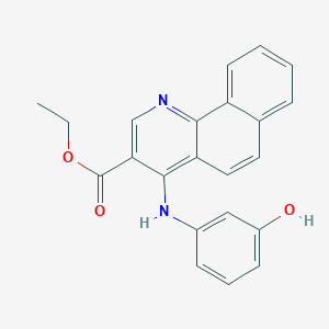 molecular formula C22H18N2O3 B7743884 Ethyl 4-[(3-hydroxyphenyl)amino]benzo[h]quinoline-3-carboxylate 