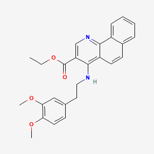 molecular formula C26H26N2O4 B7743892 Ethyl 4-{[2-(3,4-dimethoxyphenyl)ethyl]amino}benzo[h]quinoline-3-carboxylate 