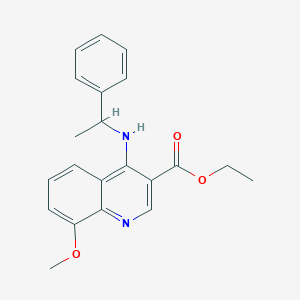 molecular formula C21H22N2O3 B7743911 Ethyl 8-methoxy-4-[(1-phenylethyl)amino]quinoline-3-carboxylate 