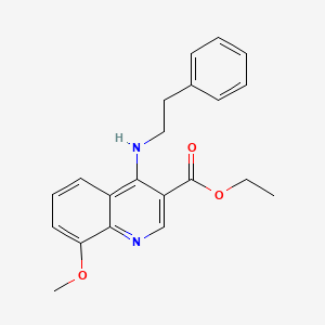 molecular formula C21H22N2O3 B7743915 Ethyl 8-methoxy-4-[(2-phenylethyl)amino]quinoline-3-carboxylate 