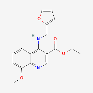 molecular formula C18H18N2O4 B7743923 Ethyl 4-((furan-2-ylmethyl)amino)-8-methoxyquinoline-3-carboxylate 