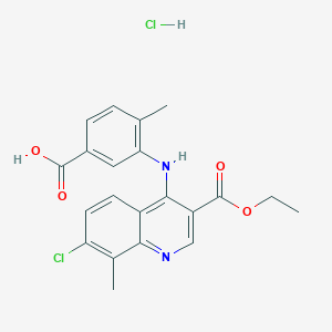 3-[(7-Chloro-3-ethoxycarbonyl-8-methylquinolin-4-yl)amino]-4-methylbenzoic acid;hydrochloride