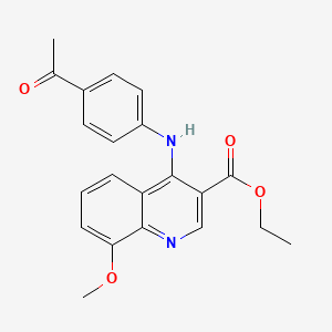 molecular formula C21H20N2O4 B7743943 Ethyl 4-[(4-acetylphenyl)amino]-8-methoxyquinoline-3-carboxylate 