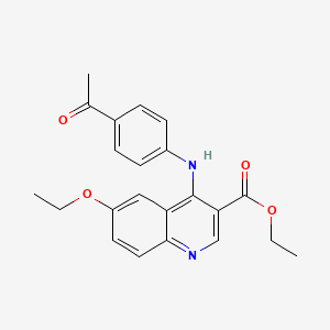 molecular formula C22H22N2O4 B7743960 Ethyl 4-[(4-acetylphenyl)amino]-6-ethoxyquinoline-3-carboxylate 