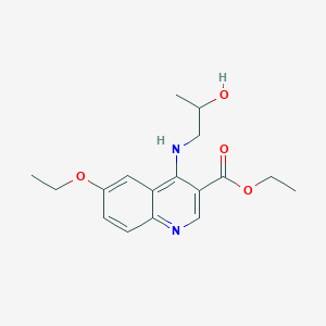 molecular formula C17H22N2O4 B7743961 6-Ethoxy-4-(2-hydroxy-propylamino)-quinoline-3-carboxylic acid ethyl ester 