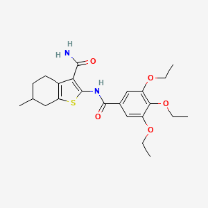 molecular formula C23H30N2O5S B7743970 6-Methyl-2-[(3,4,5-triethoxybenzoyl)amino]-4,5,6,7-tetrahydro-1-benzothiophene-3-carboxamide 
