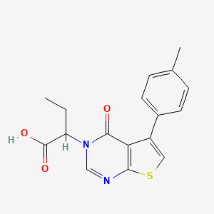 molecular formula C17H16N2O3S B7743981 2-[5-(4-methylphenyl)-4-oxo-3H,4H-thieno[2,3-d]pyrimidin-3-yl]butanoic acid 