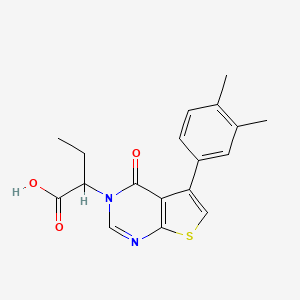 molecular formula C18H18N2O3S B7744016 2-[5-(3,4-Dimethyl-phenyl)-4-oxo-4H-thieno[2,3-d]pyrimidin-3-yl]-butyric acid 