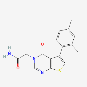 molecular formula C16H15N3O2S B7744024 2-[5-(2,4-Dimethylphenyl)-4-oxothieno[2,3-d]pyrimidin-3-yl]acetamide 