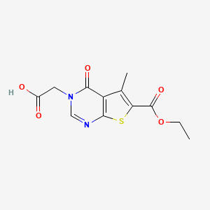 molecular formula C12H12N2O5S B7744033 [6-(ethoxycarbonyl)-5-methyl-4-oxothieno[2,3-d]pyrimidin-3(4H)-yl]acetic acid 