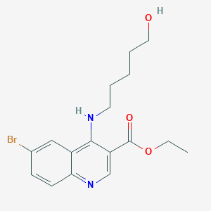 molecular formula C17H21BrN2O3 B7744077 Ethyl 6-bromo-4-[(5-hydroxypentyl)amino]quinoline-3-carboxylate 