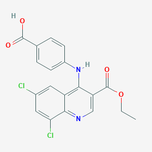 4-[(6,8-Dichloro-3-ethoxycarbonylquinolin-4-yl)amino]benzoic acid