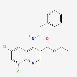 molecular formula C20H18Cl2N2O2 B7744100 Ethyl 6,8-dichloro-4-(2-phenylethylamino)quinoline-3-carboxylate 