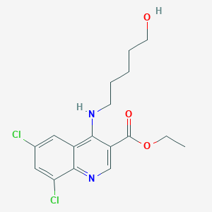 molecular formula C17H20Cl2N2O3 B7744102 Ethyl 6,8-dichloro-4-((5-hydroxypentyl)amino)quinoline-3-carboxylate 