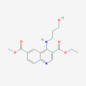 molecular formula C17H20N2O5 B7744108 3-Ethyl 6-methyl 4-[(3-hydroxypropyl)amino]quinoline-3,6-dicarboxylate 