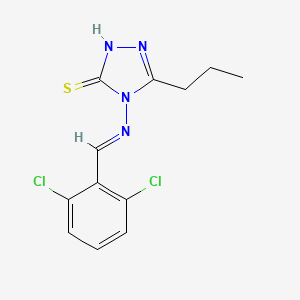 molecular formula C12H12Cl2N4S B7744144 4-[(E)-(2,6-dichlorophenyl)methylideneamino]-3-propyl-1H-1,2,4-triazole-5-thione 