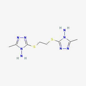 molecular formula C8H14N8S2 B7744148 3,3'-(ethane-1,2-diyldisulfanediyl)bis(5-methyl-4H-1,2,4-triazol-4-amine) 