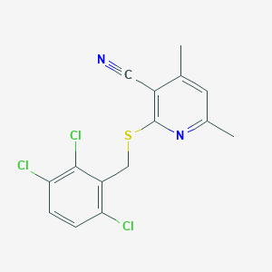 molecular formula C15H11Cl3N2S B7744160 4,6-Dimethyl-2-[(2,3,6-trichlorophenyl)methylsulfanyl]pyridine-3-carbonitrile 